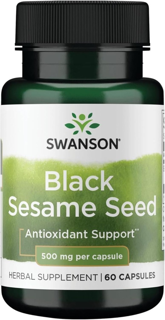Swanson Full Spectrum Black Sezame Seed 500 miligramů 60 Kapsle