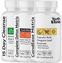 CandEase Matrix Pill & Colon Cleanser & Complete Detox Matrix Fast Kit Bundle 3pk 124; Caprylic Acid Oregano Protease & Cellulase Enzymes Laxatives ACromium & 100 Bil CFU / g Digeply progities