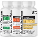 CandEase Matrix Pills & Colon Cleanser & Complete Detox Matrix Fast Kit Bundle 3pk | Caprylic Acid Oregano Protease & Cellulase Enzymes Laxatives ACV Chromium & 100 Bil CFU/g Digestive probiotics