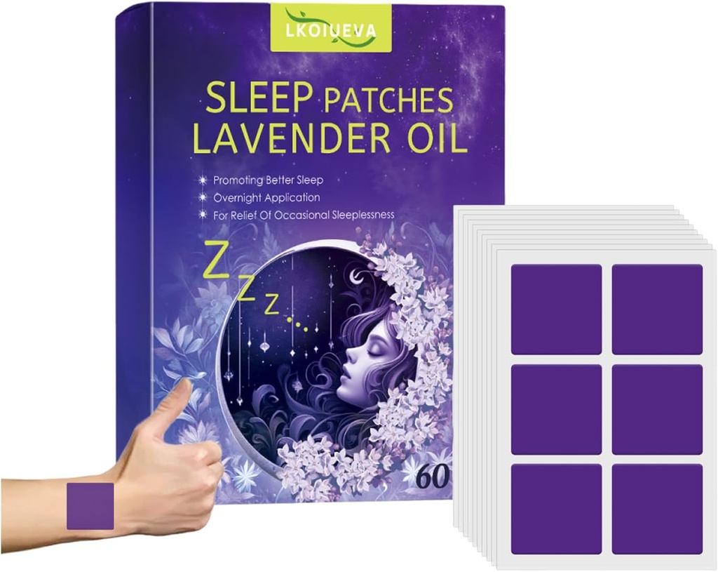 60 Pcs Sleep Patches за възрастни Extra Strength, Natural Sweet Dream Sleeping Patch за жени и мъже, Бързодействащи помощ за сън Patches, Лесно за прилагане Deep Sleep Patches