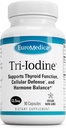 EuroMedica Tri-Iodine - Ondersteuning van de schildklier Gezondheid - Aids Hormone Balance with Molecular Iodine from Kelp - Kenmerken Kaliumjodide & Sodium Iodide - Hersenen & Energy Support - 12,5 mg, 90 capsules