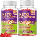Keto ACV Gummies Gluten & Sugar-Free Apple Cider Vinegar Gummies för avancerad viktminskning - Rapid Fat Burner Diet Supplement för kvinnor Män - 60 Gummies (1000MG)