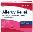 Leader Antihistamin Alergie Relief Difenhydramine HCl, 25mg Mini tablety, 24 Počet