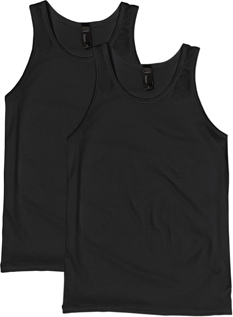 Tanque de desempenho masculino de Hanes, X-Temp Moisture-Wicking Tank Top, Cores sólidas, 2-Pack