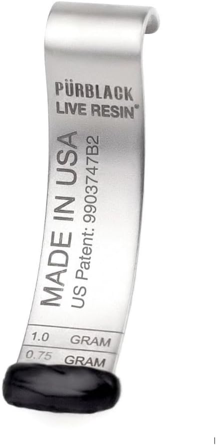 Pürblack® Pürscale for Shilajit - patentēts Sveķiem Mērīšanas rīks ar spoon ; nodrošina precīzu dozēšanu, pašizšķīdināšanu, laika plānošanu, odoru neitralizēšanu;