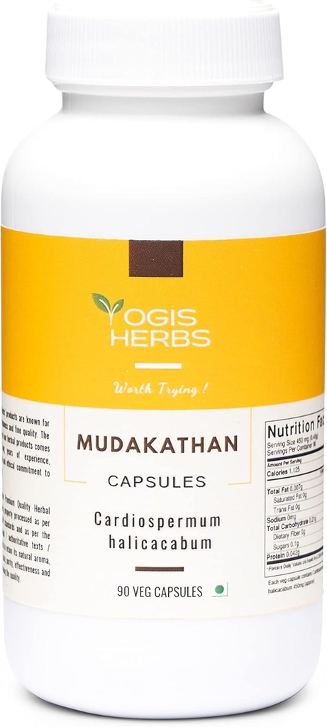 YOGIS HERBS Mudakathan Capsules (Cardiospermum Halicacabum) | 90 Veg Capsules |100% Natural