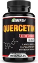 BEBEFEN Quecilen Capsules - 7050mg Công thức Pill với Trích dẫn đen - 90 Capsules Quectin Pills để hỗ trợ sức khỏe Immune & Cardiocity - Cung cấp 3 tháng