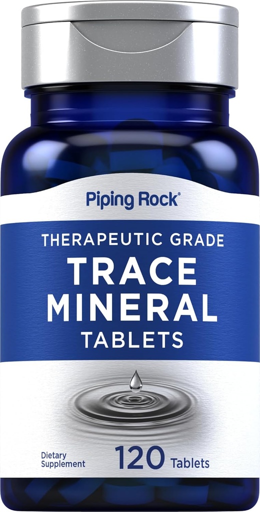 Piping Rock Trace Minerals Suplementos       , 120 comprimidos , grau terapêutico , pílulas para homens e mulheres , não OGM, sem glúten