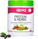 OZIVA Protein & Kräuter für Frauen | 500 Gm (16 Servierungen)| mit Multivitaminen, Curcumin, Shatavari, Tulsi für Unterstützung Metabolismus, Hormonal Balance & Haut, Haargesundheit (1.1 Lb)