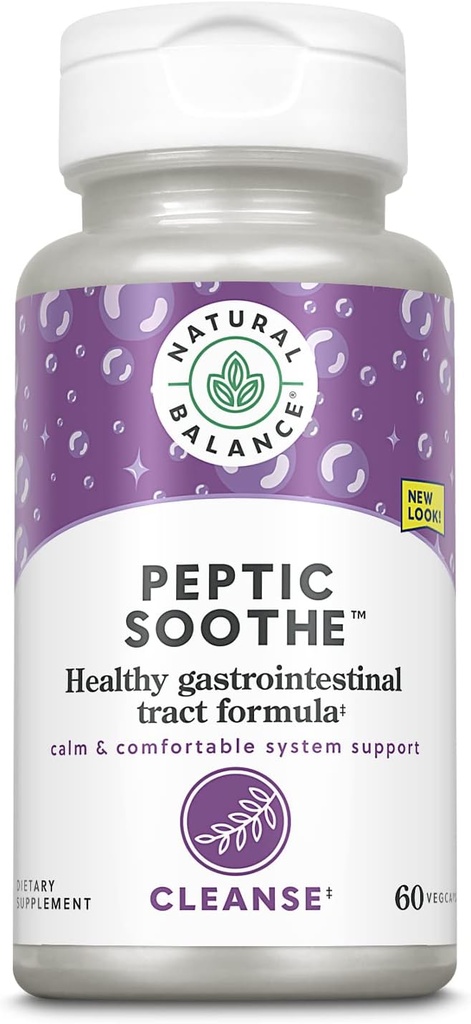 Keseimbangan Natural Peptic Soothe 124; Gastraintestinal Formula mula untuk Ditraffic Healthy Disuling Duption 124; dengan Zinc Carnosine, L- Glutamine & Mastic Glutamine 124; 60 VevCaps