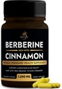 תוספת ברברין עם Ceylon Cinnamon | Berberine HCL 1200 מ"ג פלוס Ceylon Cinnamon מ- סרי לנקה לבריאות הלב, ירידה במשקל ותמיכה בחיסון | Non-GMO, Lab Tested, Zero Fillers | 120ct.