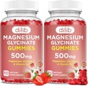 Magnesio Glycinate Gummies 500mg per adulti e bambini Magnesio Supplemento con vitamina B6-Natural calma Gummies-Calm Mood, Muscolo e sonno di sostegno-Strawberry Flavor, 120 Gummies