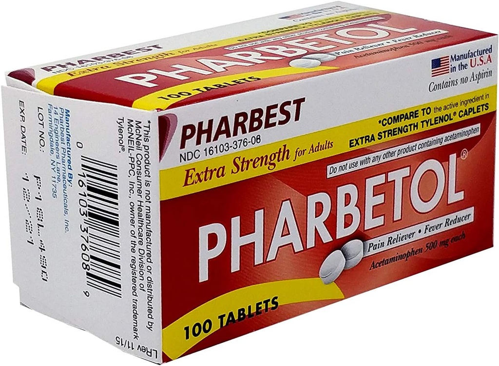 Pharbetol 500mg Extra sila Tablety 100 Počet (Všeobecná extra sila)