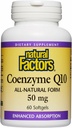 Natural Factors Coenzyme Q10 - Antioksik əlavə Support Cellular Energy Production - Daha yaxşı Absorbaqlı Dövlət Dəstəyi - 50 mg, 60 Softgels (60 Xidmət)