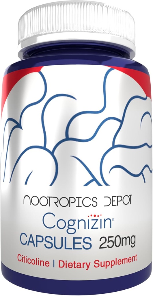 Nootropics Depot CogMpa Citicoline Capsules | 180 Count | Choline Supplement | Brain Health Supplement | Yaddaşlıq və Bilişsel funksiyası