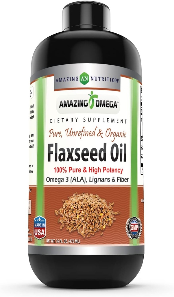 Amazing Omega Flaxseed Oil Appliment Omega 3, Lignans & Fiber  год. 16 Oz  год.
