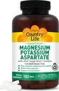 Country Life Target-Mins Magnesium 600 mg and Potassium 198 mg, 180 Tablets | Supports cardiovascular health, muscle relaxation, nerve function and bone health with multiple mineral forms