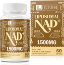 1500 MG Liposomal NAD+, 98%+ Absorption, NAD+ Ergänzung für Frauen und Männer mit TMG, für Aging Defense, Cellular Energy, Heart & Brain Function, Longevity, 60 Softgels