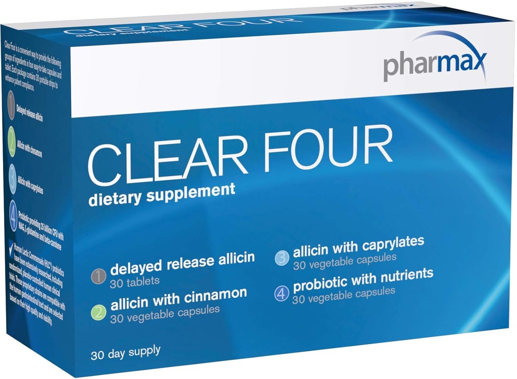 Pharmax Clear Four   Shelf Stable Probiotics to Promote Gastrointestinal Health   30 Day Supply