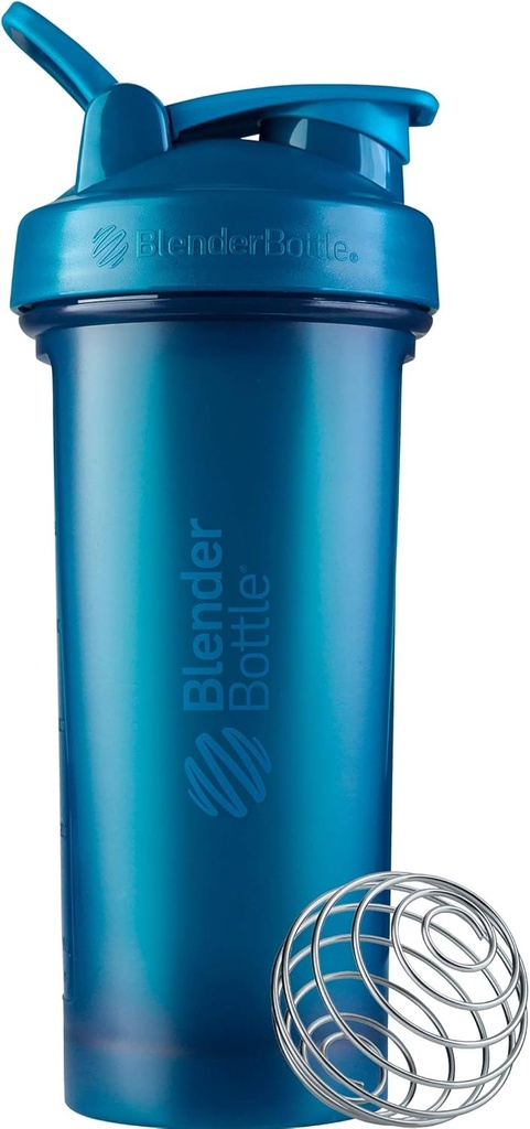 Blender Bolattle คลาสสิก V2 Shocker Cother เหมาะที่สุดสําหรับ Protein Shakes and Prefout, 28-Once, Ocean Blue