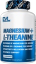 Evlution Nutrition Magnézium + L- Theanine - Natural Relaxation & Focus Support - 200mg Magnézium + 100 mg L- Theanine - Vegan & Non- GMO - Diétás kiegészítés - 45 szervadék - 90 Veggie kapszula