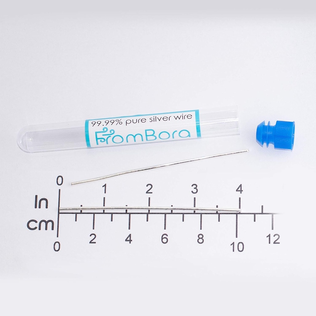 Koloidinis sidabras 124; Pair Sidabro viela 99,99% 12,4; Sertifikatas ® 124; 9999 ® 124; 14 Gauge 4 "Σ 124; FromBora Koloidinis sidabro generatorius Wire