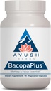 Ayush Herbs BasopoPlus - Bacopa Suplemen, Organik Bacopa untuk Memory & Focus, Kognitive Pil Dukungan untuk Dewasa dengan Ginkgo, Gotola, Ashwagandha - 90 Vegetarian Capsules (1 Count)
