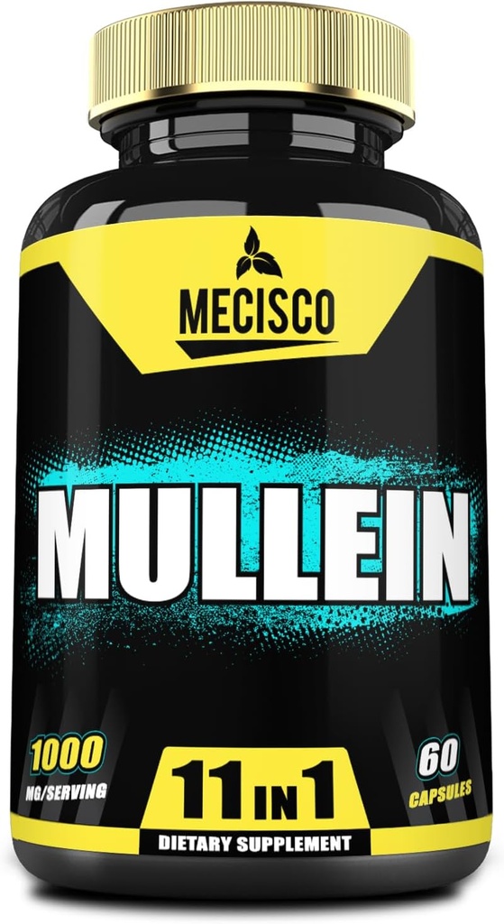 Mullein Leaf tillæg med Panax Ginseng Root, Cordyceps Sinensis & mere - 60 kapsler - 11in1