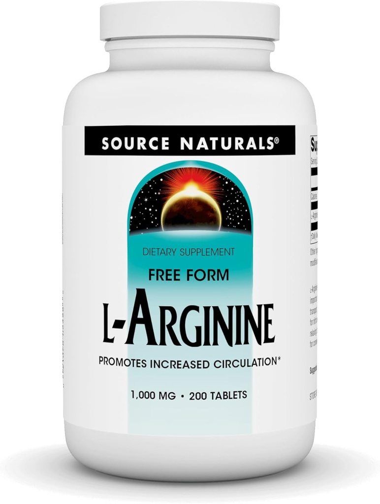 Джерело Naturals L-Arginine Free Form* - 1000 мг, 200 таблеток