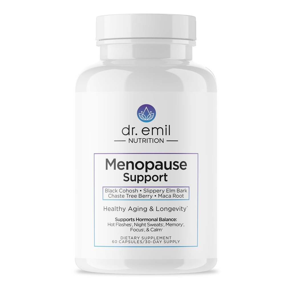 DR. EMIL NUTRITION Menopause Support Supplement - Multi-Symptom Menopause Relief for Hot Flashes & Night Sweats - Hormone-Free Herbal Blend - 30 Day Supply