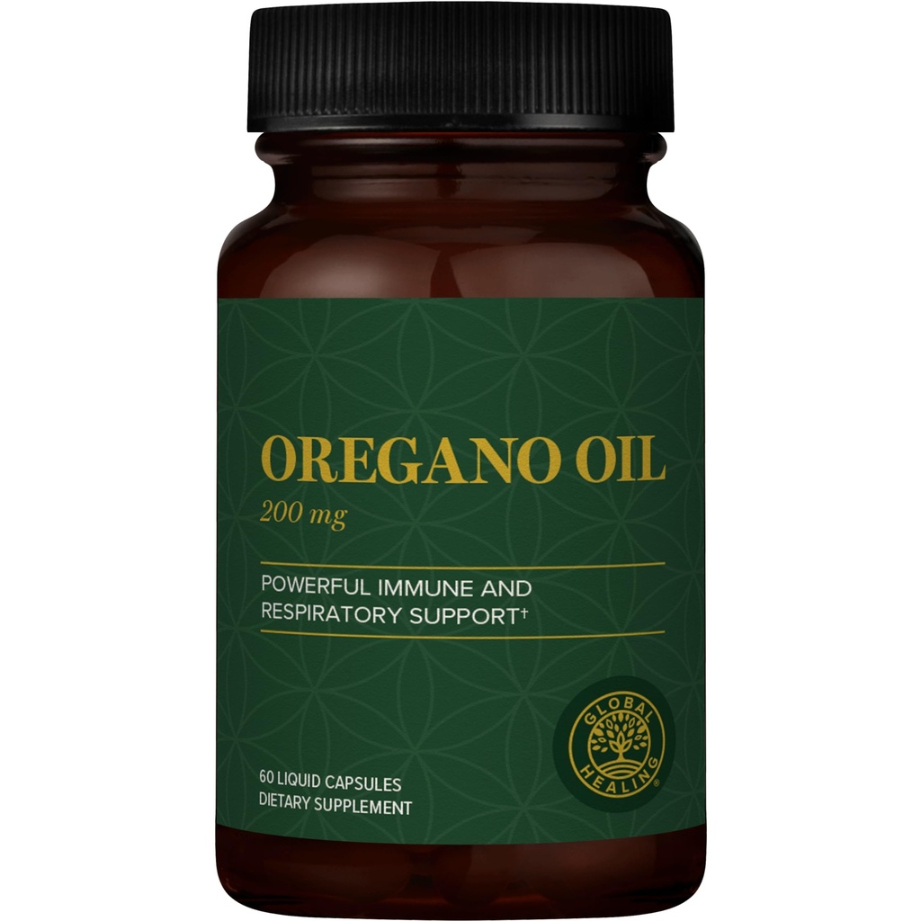 Global Healing Center - Oregano Oil Capsules with Organic Ingredients & Cayenne Pepper Extract, Oregano Capsules for Immune System Support, Respiratory Health, Digestion, Gas & Gut Wellness (60 Count)
