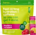 Hydrant - Nguồn năng lượng điện tử Powlyte Powder, Raspberry Lemonade Flavor, 30 Caffeine & L-Theanine Rehyd Forces - Bộ cung cấp năng lượng đường cho việc sử dụng hàng ngày