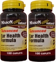 Mason Dabiskā Advance Ausu veselības formula Bioflavonoids Plus 100 Caplets uz pudeli iepakojumā 2 Kopā 200 Caplets