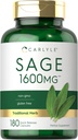 Carlyle Sage Supplement 1600mg Xiv 124; 180 kapsułek Xiv 124; High Potency Xiv 124; Non- GMO, Gluten Free