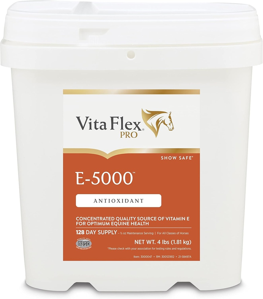 Vita Flex Pro E-5000 Premium Quality Horse Vitamín E, 4 lbs., 128-dňová dodávka