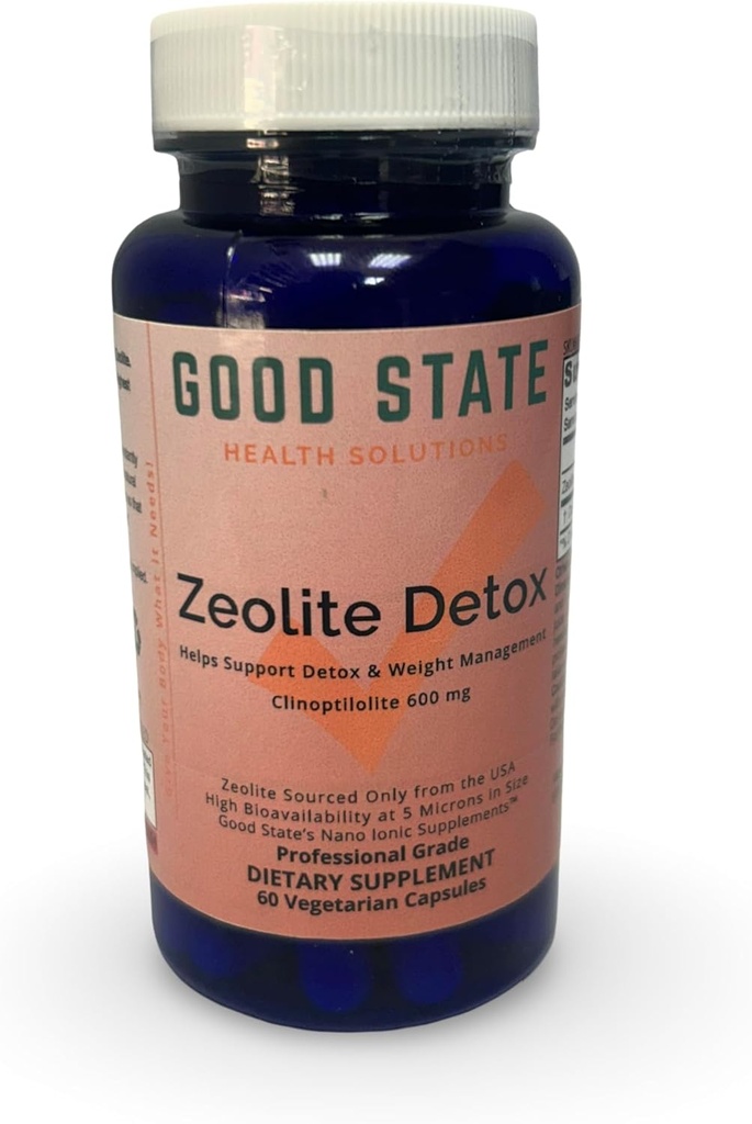 God State Zeolite Detox - Clinoptilolit 600 mg per Veggie Capsule - 60 kapsler - USA Supply