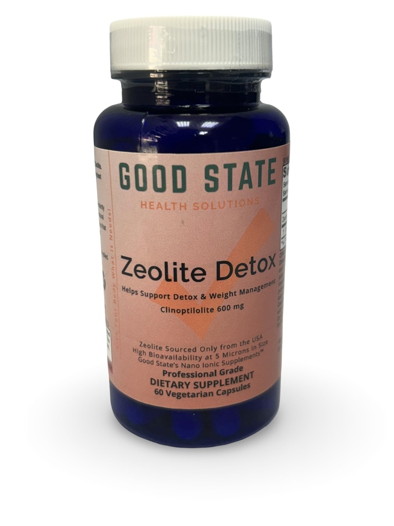 Good State Zeolite Detox - Clinoptilolite 600 mg per Veggie Capsule - 60 Capsules - USA Supply