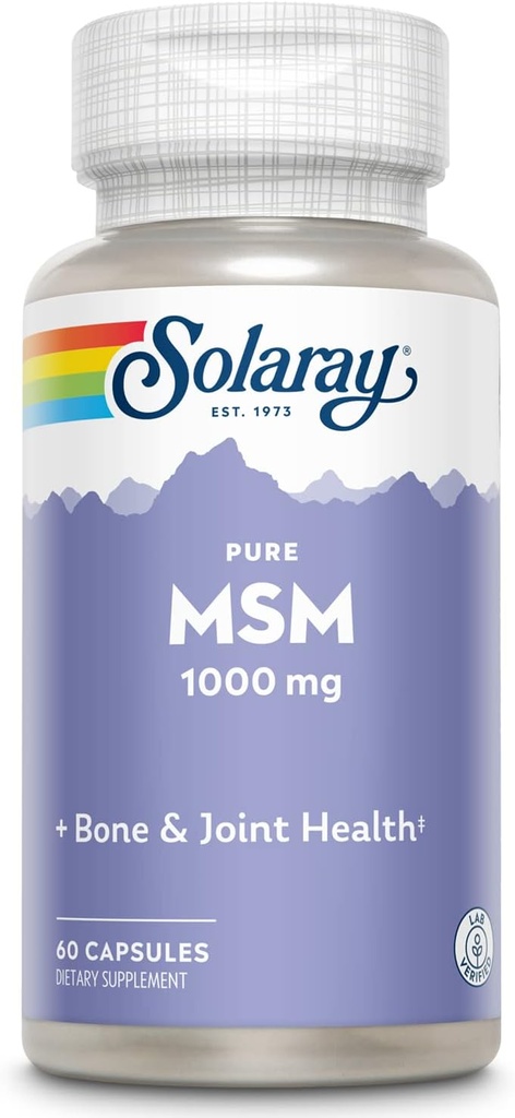 Čisté MSM kapsle SOLARAY, 1000 mg, 60