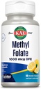 KAL Metil Folate 1000 mcg, 5-MTHF Active Form, Folic Acid Supliment, Heart Health, Prenatal, Mood and Brain Support, Vegetarian, Natural Lemon ActivMelt, 60-Day Guarantee, 60 Serv, 60 Micro Tablete