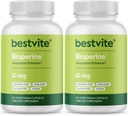 Bioperin 10 mg (240 vegetariske kapsler) (120 x 2) - Ingen stearates - Vegan - Ikke GMO - Glutenfri - Absorpsjon Enhancer