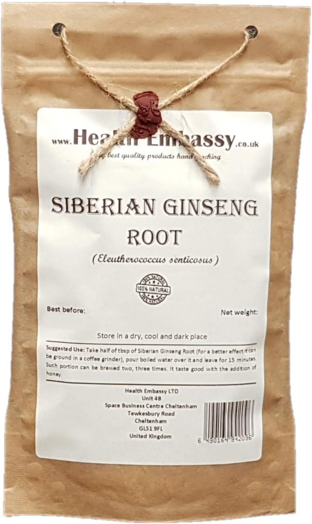 Health Embassy Siberian Ginseng Root Cut Tea Note 124; Eleutherococcus senticosus