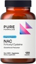 PureFormulas N- Acetyl- L- Cystein - NAC kiegészítés kapszula 900mg NAC, antioxidáns glutation Precistor - Detox + Workout Recovery, és immuntámogatás - Non-GMO + vegetáriánus kiegészítés - 120 kapszula