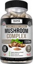 Kaya Naturals Mushroom Potent - Mushroom Capsules 1330mg Per Service - Trợ giúp tâm thần hỗ trợ Hệ thống Immune, Wellity & Viveity - 60 Count