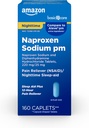 Basic Care All Night Pain Relief PM, Naproxen Sodu, 220 mg / Difenhydramine Hydrochloride, 25 mg Tablets, Pain Reliever / Nighttime Sleep- Aid, 160 Count