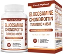 Puramente óptimo glucosamina Chondroitin HSH Suplemento w / Turmeric & Boswellia - Glucosamine Sulfate Suplemento conxunto para homes e mulleres - 120 tabletas