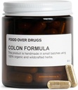 Food Over Drugs Colon Formel - Avancerad Colon Cleanse Herbal Blend med Cascara Sagrada, Psyllium Husk, Dandelion Root, Ginger och Marshmallow - Plantbaserad Digestive Support Supplement [60 ct]