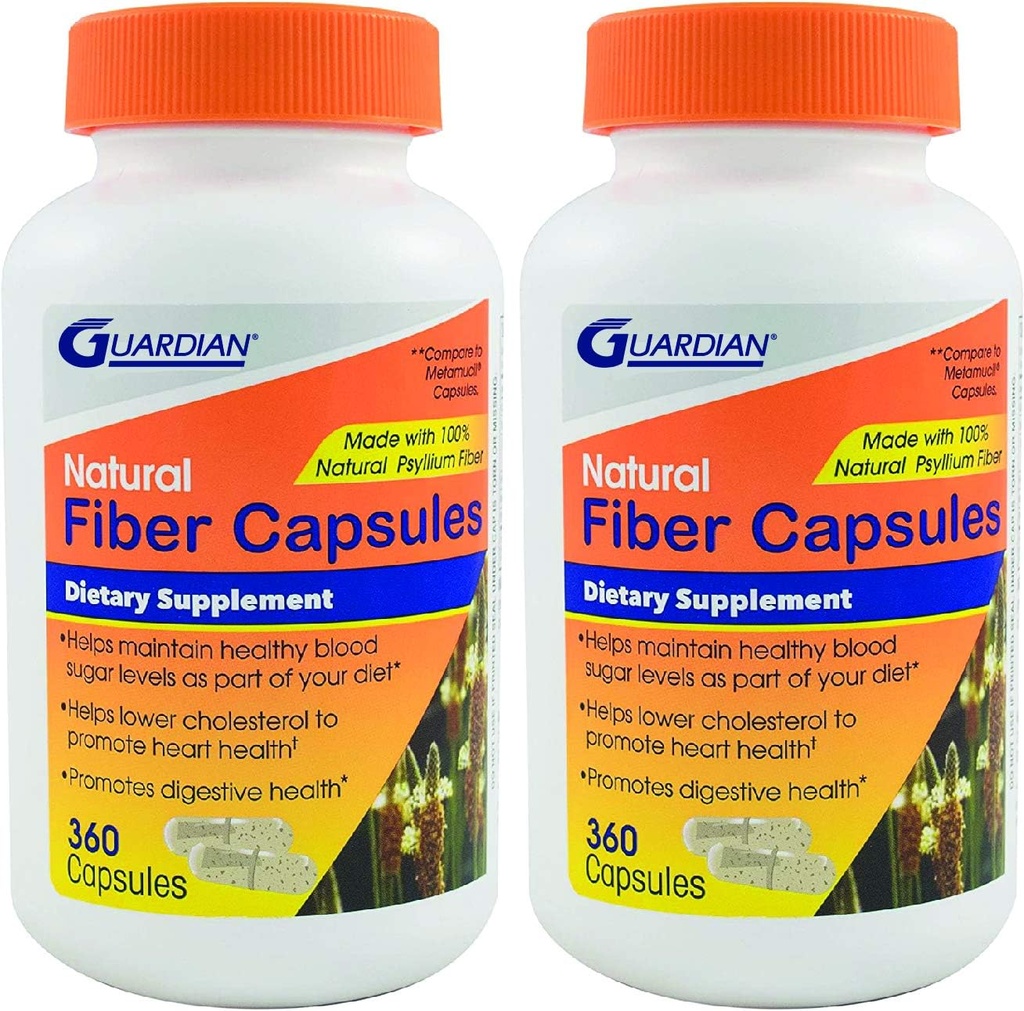 Custode Psyllium Fiber Capsule, Natural Psyllium Husk (720Ct)