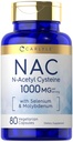 Carlyle NAC Supplement N-Acetyl Cysteine 1000mg | 80 Capsules | with Selenium & Molybdenum | Vegetarian, Non-GMO & Gluten Free