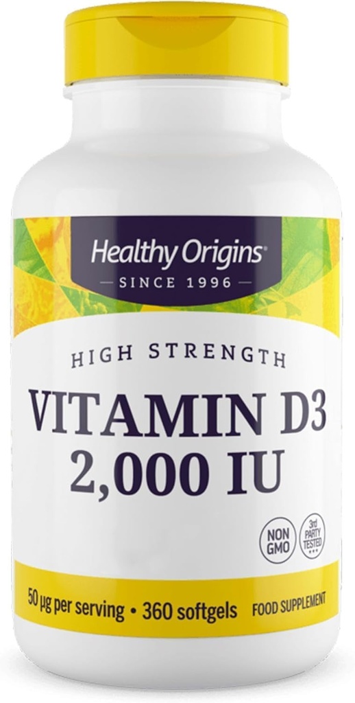 Sveiki originai Vitaminas D3 1000 TV (ne GMO), 360 Softgels