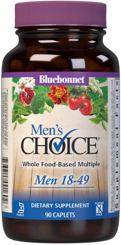 Bluebonnet Nutrition Men's Choice Whole Food Based Multiple for Men 18-49, 90 Count